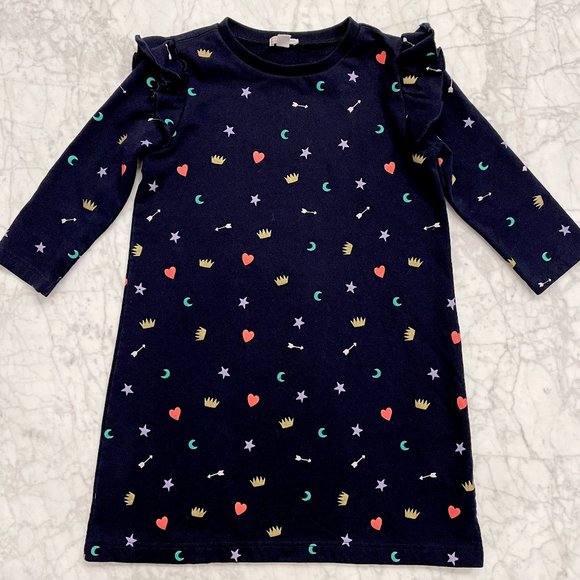 J.Crew Crewcuts Girl's Navy Sweatshirt Dress Size 10 - Picture 1 of 3